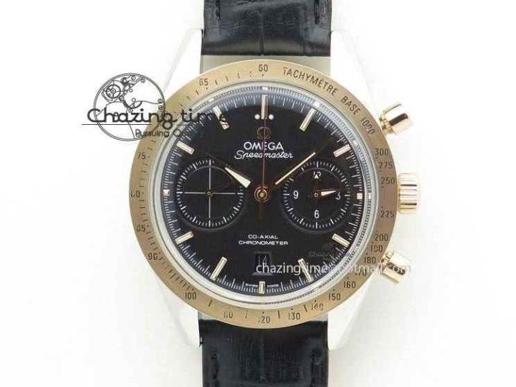 0706 TopPick Speedmaster Racing Master SS HKF Best Edition White Black Dial on Black Rubber Strap A 7813